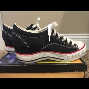 Black and white canvas sneakers